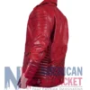 Men's Red Biker Leather Jacket