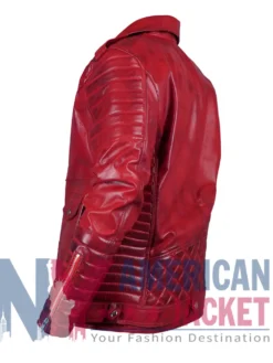 Men's Red Biker Leather Jacket