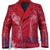 Men's Red Leather Biker Jacket