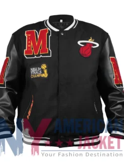 Miami Black Heat Logo Mashup Varsity Jacket