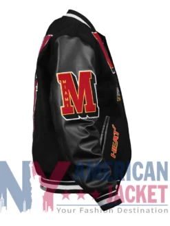 Miami Heat Logo Black Mashup Varsity Jacket