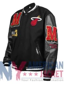 Miami Heat Mashup Black Logo Varsity Jacket