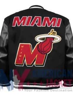 Miami Heat Mashup Logo Black Varsity Jacket