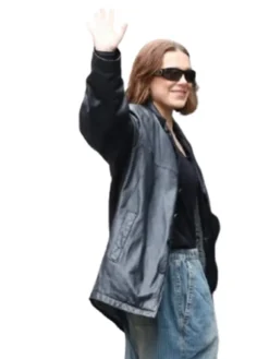 Millie Bobby Brown NYC 2026 Black Leather Jacket