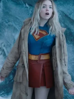 Milly Alcock Supergirl Brown Cotton Jacket