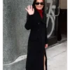 NYC 2026 Lea Michele Black Coat