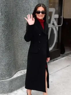 NYC 2026 Lea Michele Black Coat