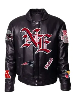 New England Patriots Black Leather Jacket