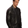 Nicholas Galitzine Leather Milan Fashion Week 2026 Jacket