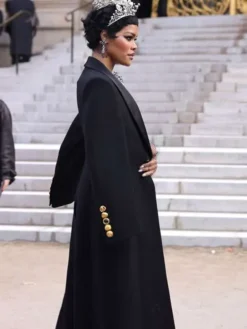 PFW 2026 Teyana Taylor Black Coat