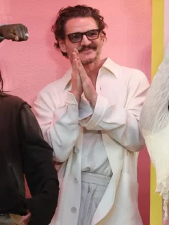 Pedro Pascal super bowl 2026 Off White jacket