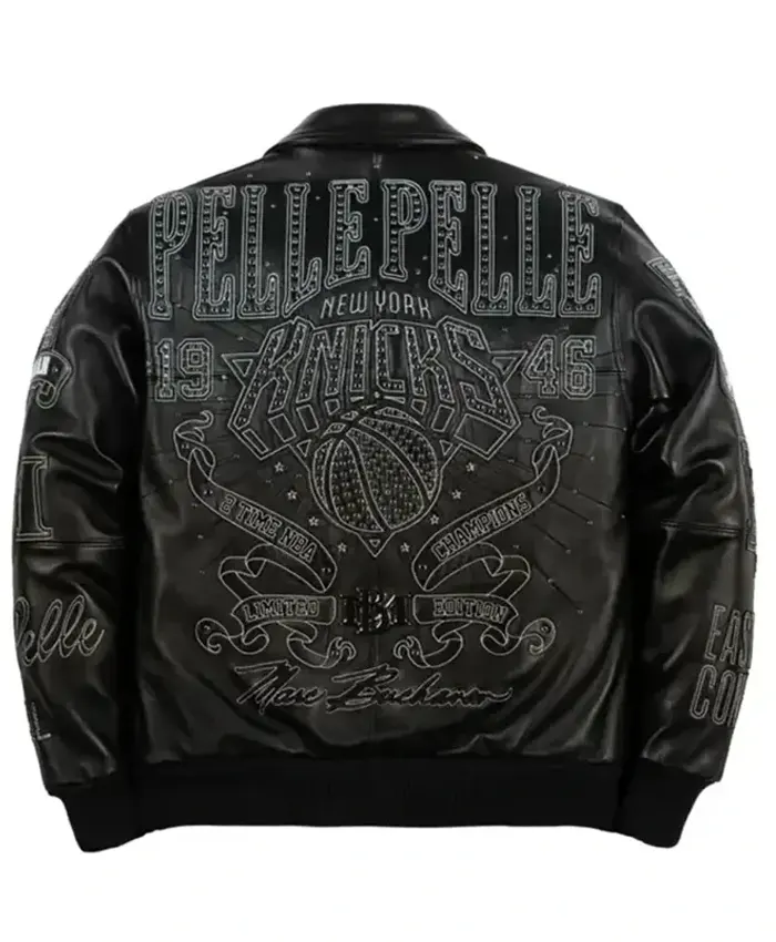 Pelle Pelle x All Star New York Knicks Black Leather Jacket