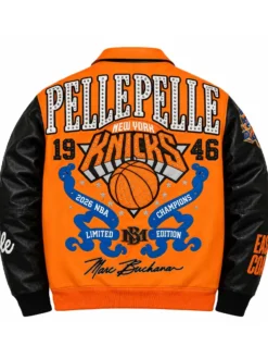 Pelle Pelle x All Star New York Knicks Orange Leather Jacket