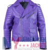 Purple Jalen Leather Hurts Jacket