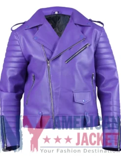 Purple Jalen Leather Hurts Jacket