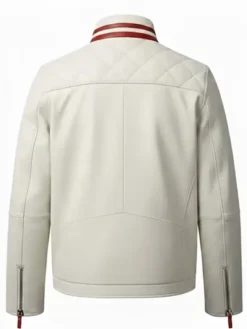 Quilted White Motorcycle Jacket