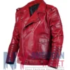 Red Men's Leather Biker Jacket