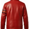 Retro Casual Red Leather Jacket
