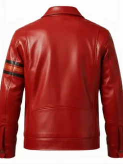 Retro Casual Red Leather Jacket