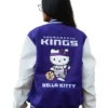 Shop Disney x Hello Kitty Purple And White Bomber Varsity Jacket