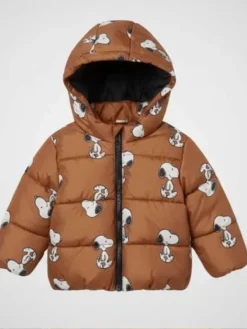 Snoopy Brown Puffer Jacket