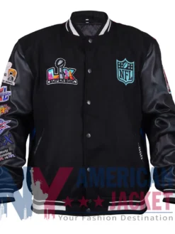 Super Bowl Black 2026 LX Varsity Jacket