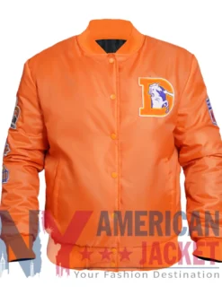 Super Bowl Denver Broncos Orange Satin Jacket