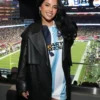 Super Bowl LX Becky G Black Leather Coat