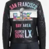 Super Bowl LX Black Moto Leather Jacket