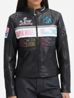 Super Bowl LX Moto Leather Jacket