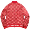 Supreme x Louis Vuitton Leather Baseball Red Jacket