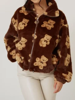 Teddy Sherpa Bear Fur Zip Jacket