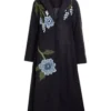 The Today Show Jenna Bush Charcoal Gray Floral Coat