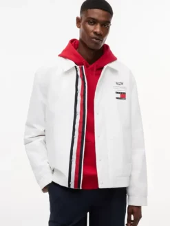 Tommy Hilfiger x Cadillac F1 White Coach Jacket