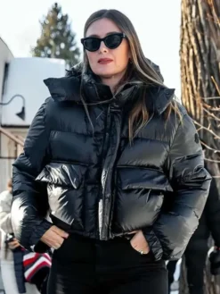 US 2026 Maria Sharapova Puffer Black Jacket
