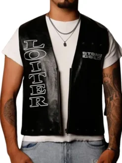 WWE X Loiter Stone Cold Leather black Vest