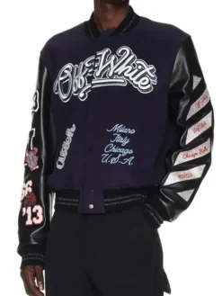 White Chicago Varsity Bulls x Off-Jacket