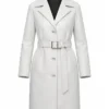 White Leather Trench Coat
