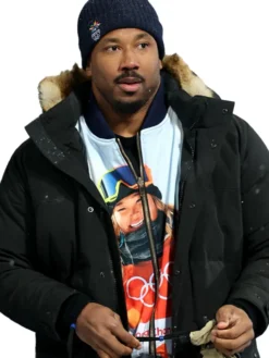 Winter Olympics 2026 Myles Garrett Black Puffer Hooded Jacket For Sale