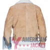 Women's Brown White Suede With Biker Jacket Fur
