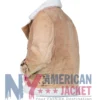 Women's With Brown Suede Biker Jacket White Fur