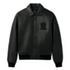 avirex leather bomber icon black jacket
