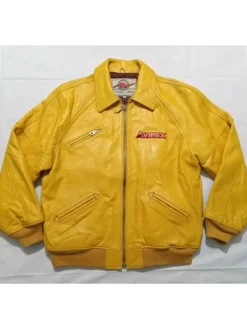 avirex yellow leather jacket