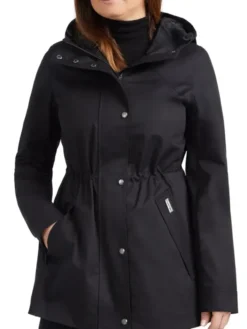 black Costco Hunter rain hooded Jacket