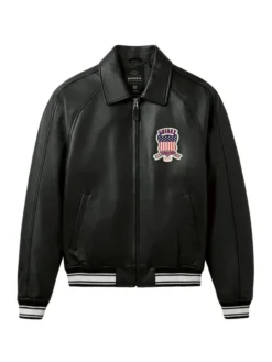 black avirex icon bomber jacket