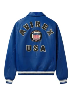 blue avirex icon leather jacket