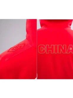 china red puffer jacket