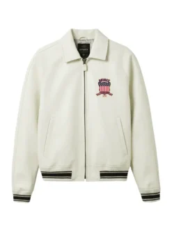 snow white avirex icon leather jacket