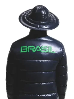winter olympics team brazil black puffer jacket