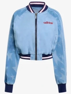 Adidas SST Graphic Denim Bomber Varsity Jacket